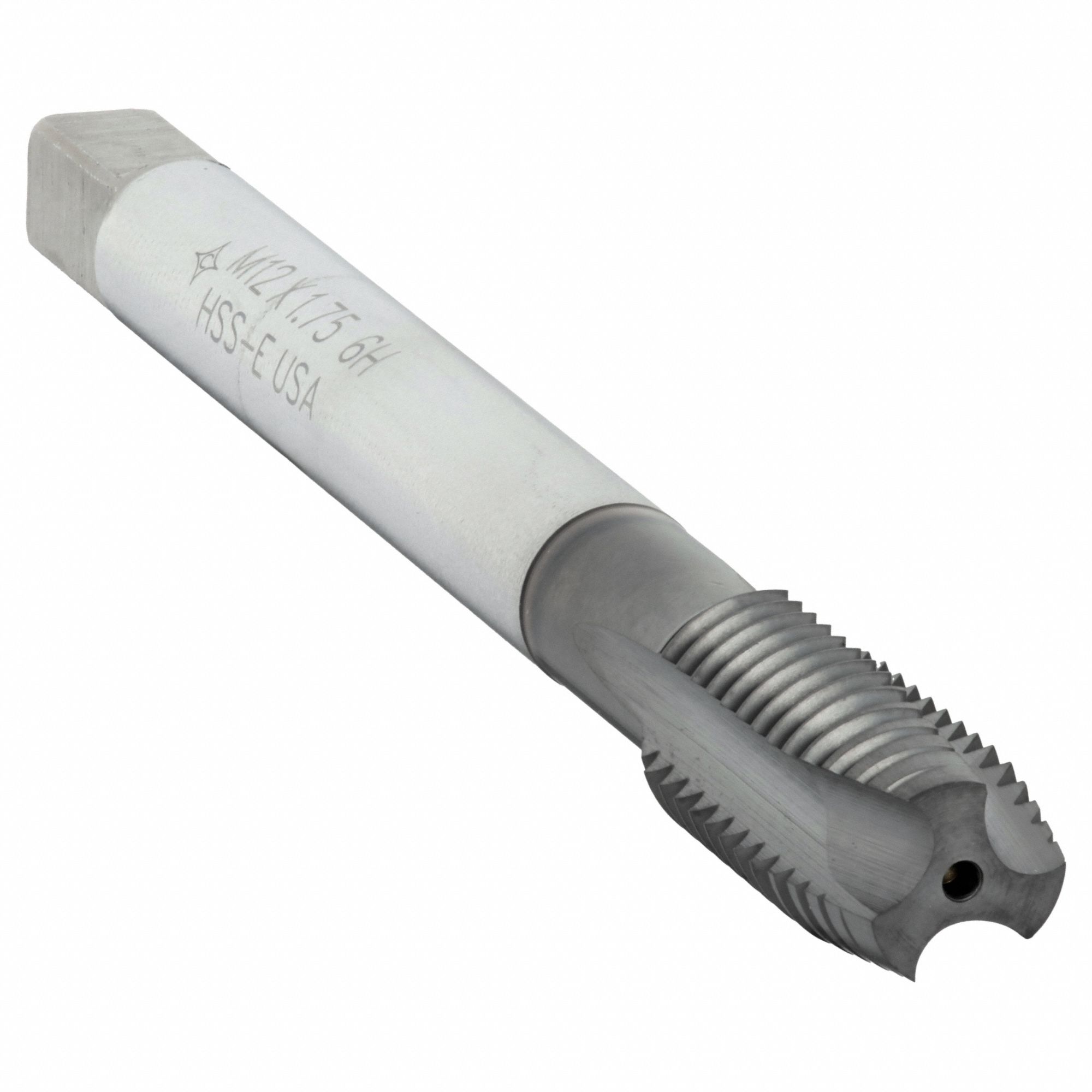 Spiral Point Tap: M12x1.75 Thread Size, 40.00 mm Thread Lg, 110.00 mm Overall Lg, Plug, 6H