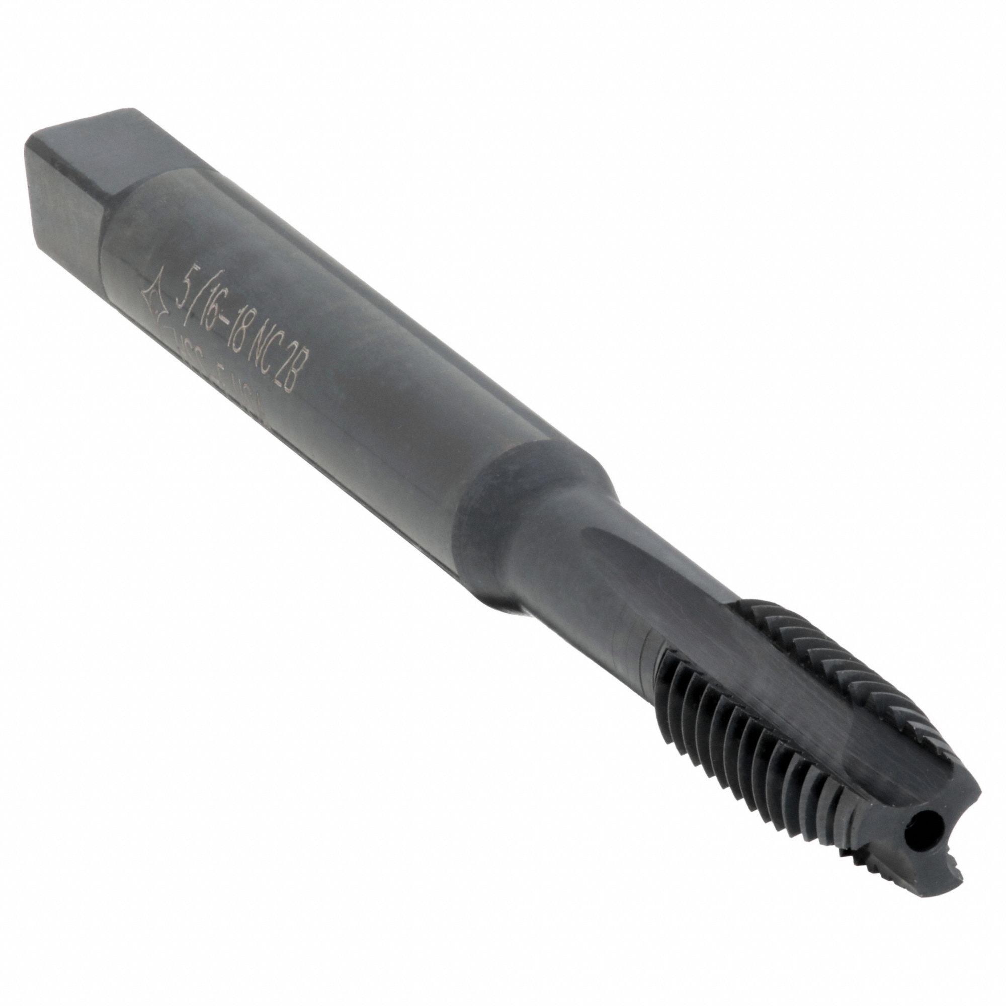 Spiral Point Tap: 5/16"-18 Thread Size, 1 3/8 in Thread Lg, 3 17/32 in Overall Lg, Plug