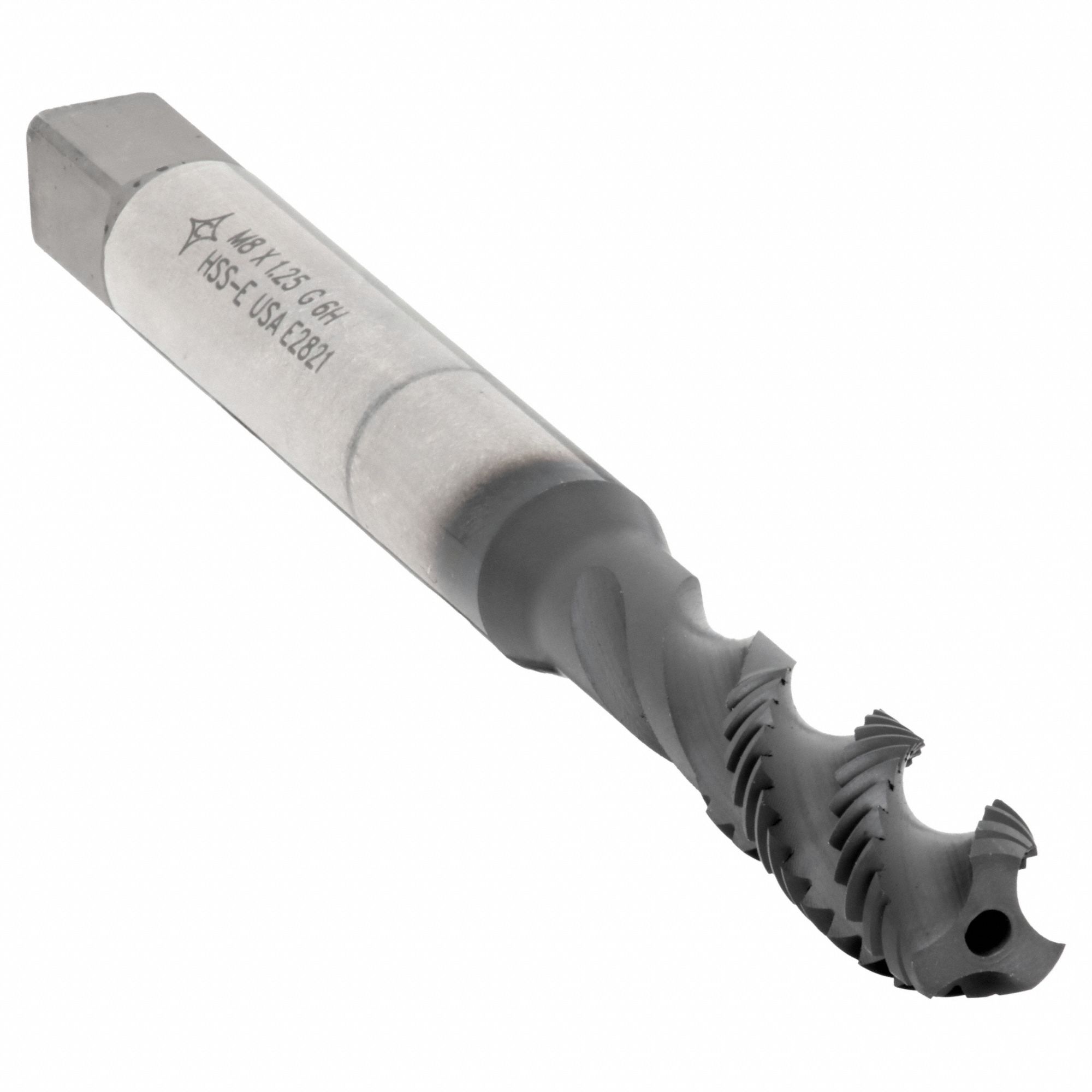 Spiral Flute Tap: M8x1.25 Thread Size, 35.00 mm Thread Lg, 90.00 mm Overall Lg, Right Hand