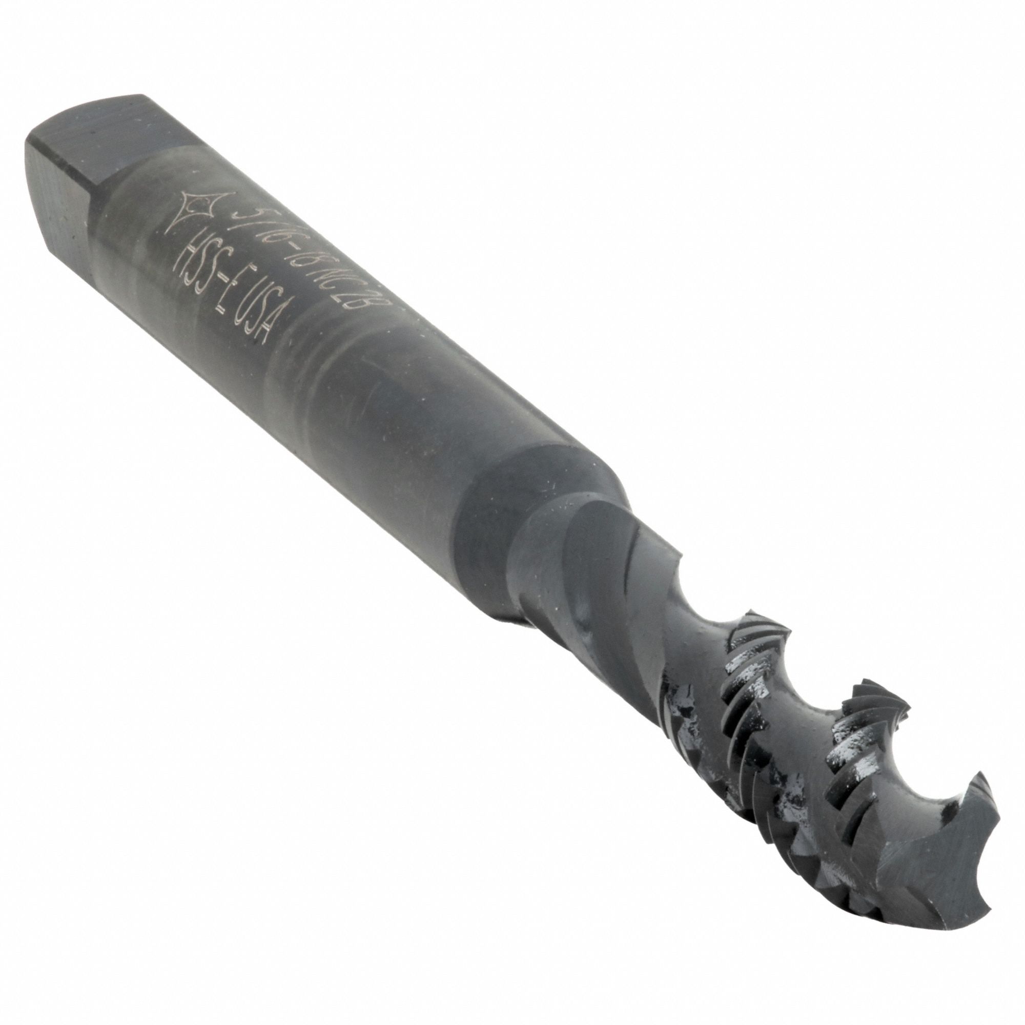 Spiral Flute Tap: 5/16"-18 Thread Size, 1 3/8 in Thread Lg, 3 17/32 in Overall Lg, 2B