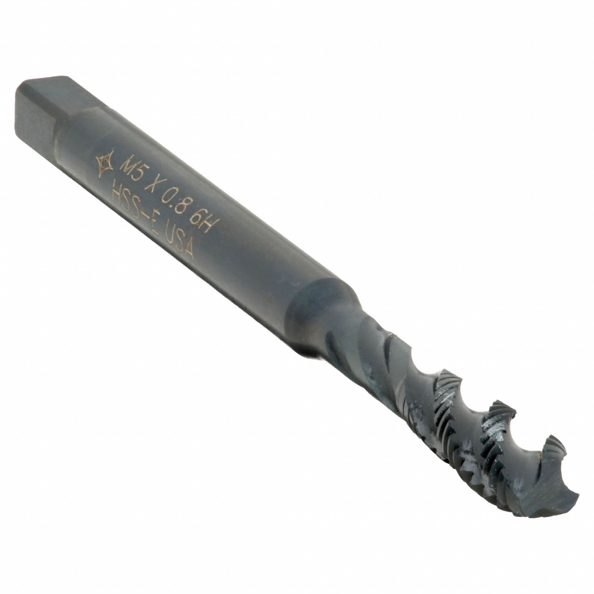 Spiral Flute Tap: M5x0.8 Thread Size, 26.01 mm Thread Lg, 70.00 mm Overall Lg, Right Hand