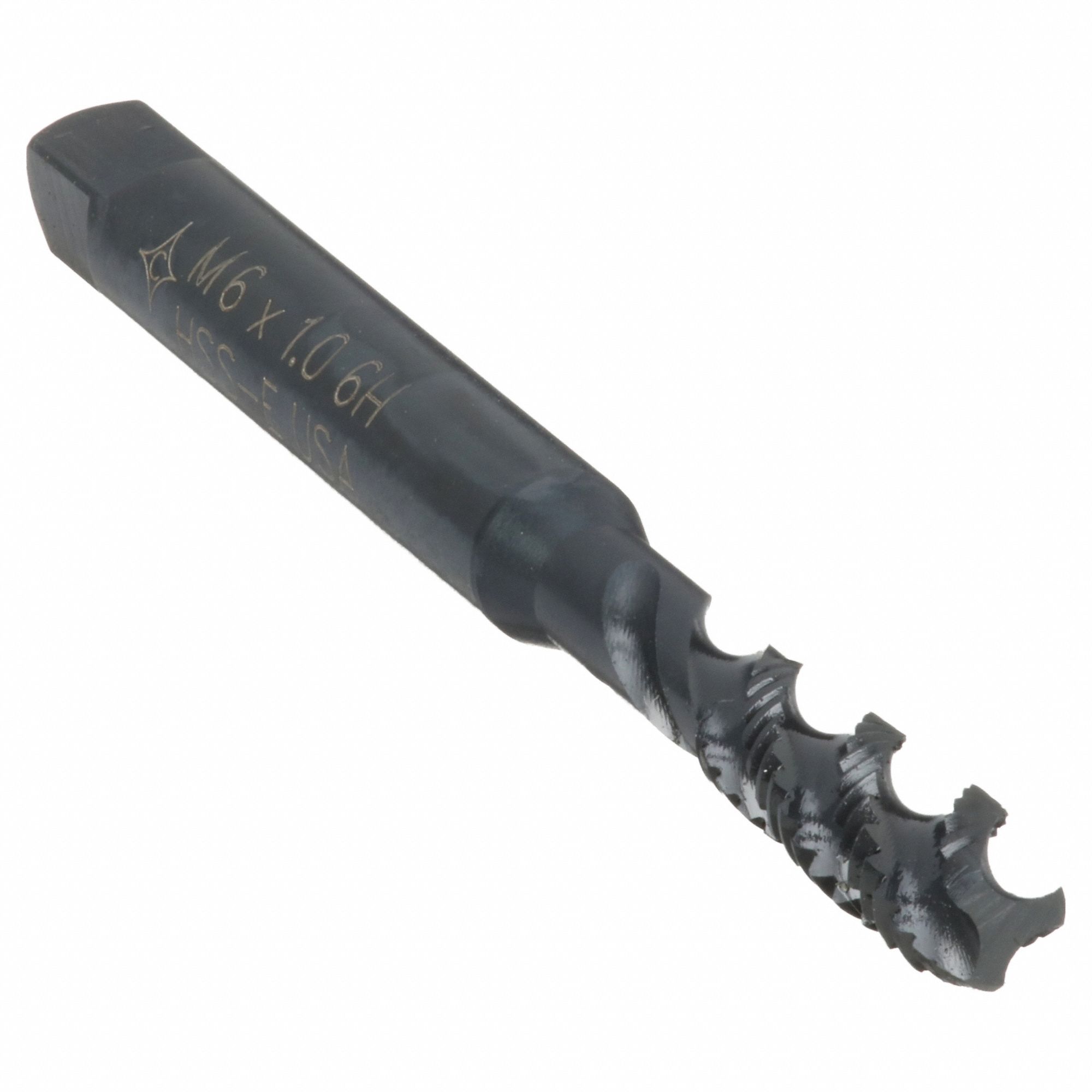 Spiral Flute Tap: M6x1 Thread Size, 32.00 mm Thread Lg, 80.00 mm Overall Lg, Right Hand