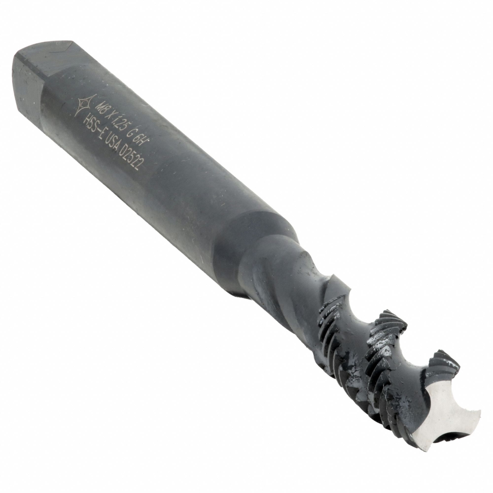 Spiral Flute Tap: M8x1.25 Thread Size, 35.00 mm Thread Lg, 90.00 mm Overall Lg, Right Hand