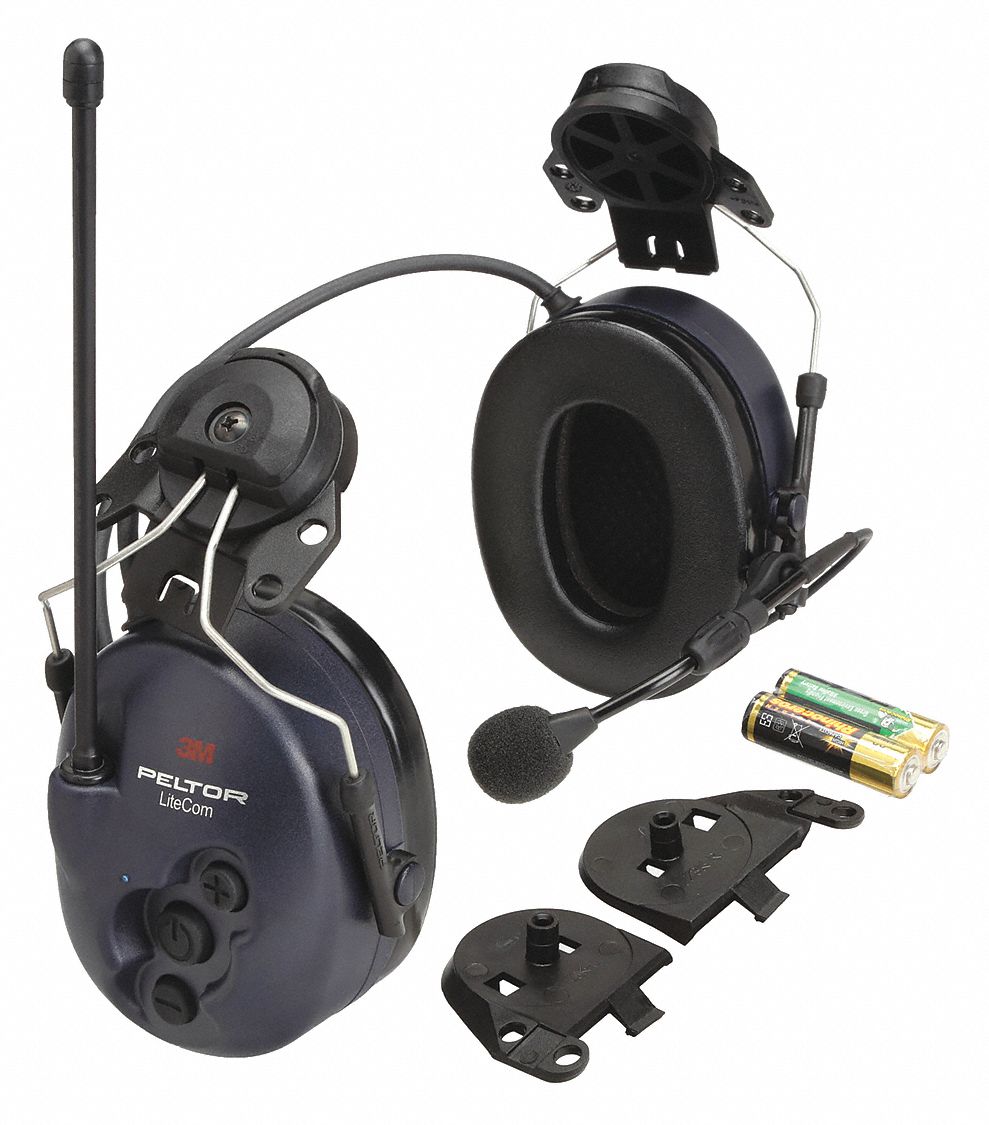 3M, Hard Hat-Mounted Earmuff, 25 dB NRR, Headset - 45ET96|MT53H7P3E4600 ...