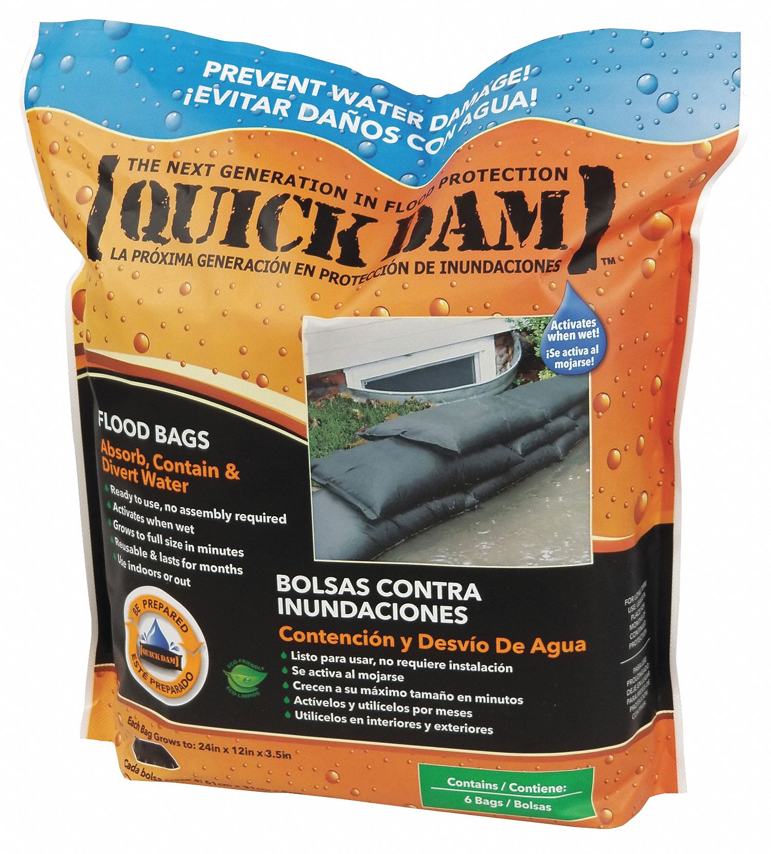 Quick Dam™ Sandless Sandbags - 12 x 24