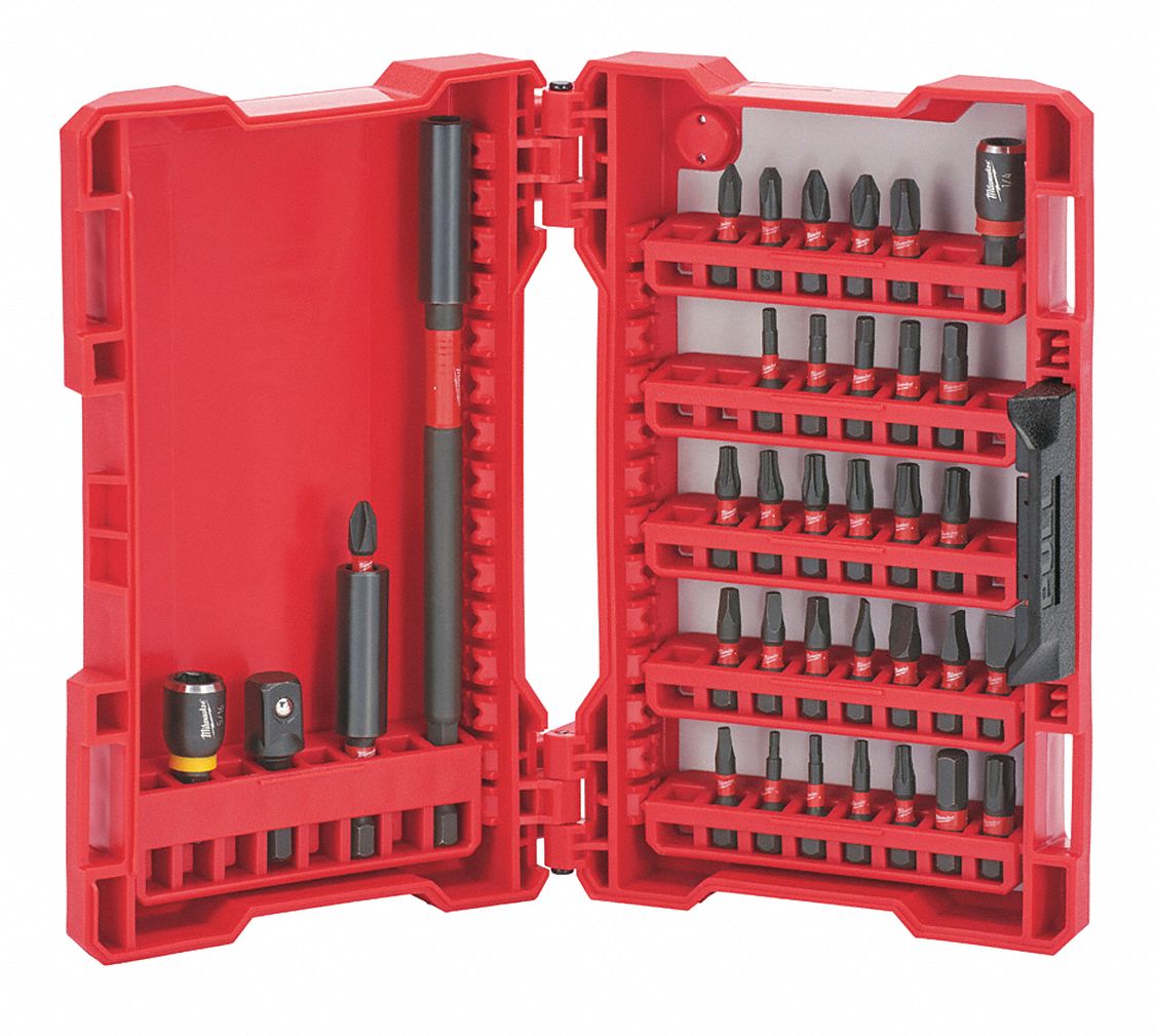 MILWAUKEE 36Piece Screwdriver Bit Set, 1/4 in Hex Shank Size 45EU84
