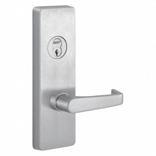 Key Retracts Latchbolt Lever, Satin Stainless Steel, For Use With Exit ...