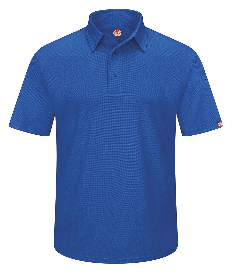 RED KAP Playera Tipo Polo M Azul Francia Botones Camisas para