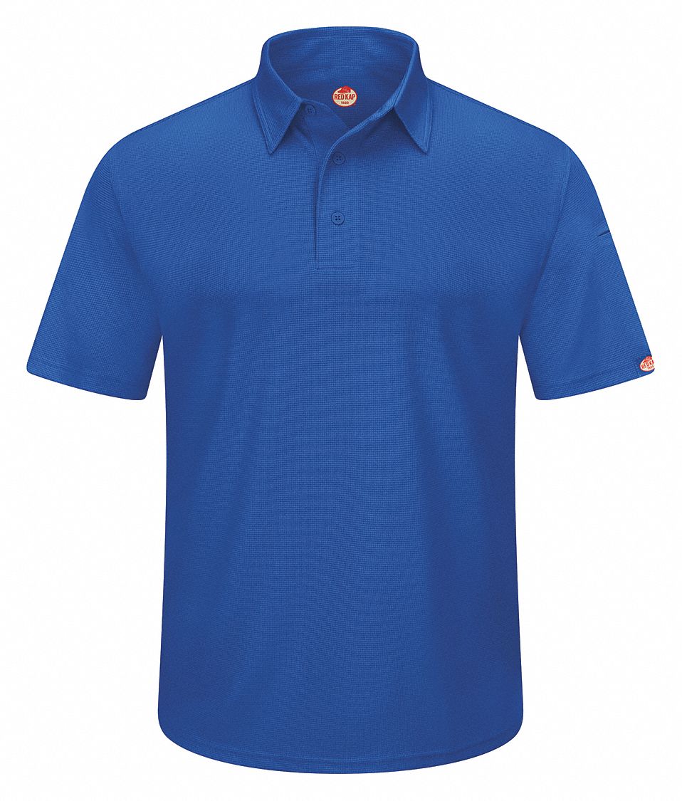 RED KAP Short Sleeve Polo,5XL,Royal Blue,Button   Work Shirts   45EY17|SK90RBSS5XL