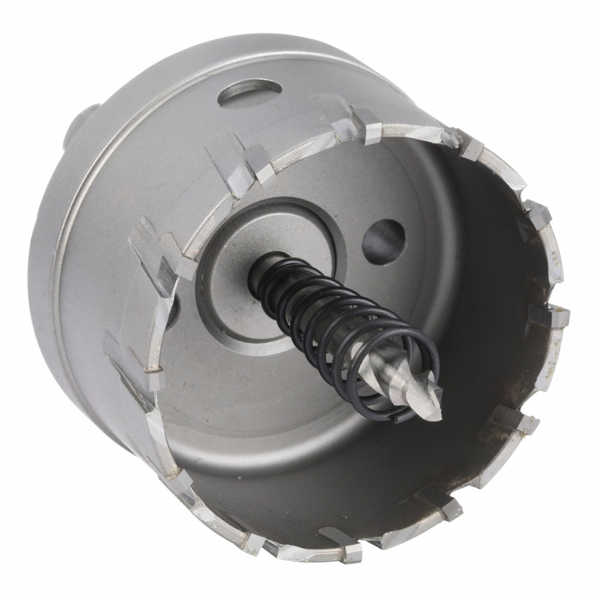 Hole Cutter: 2 1/4 in Saw Dia., 12 Teeth, 1 in Max. Cutting Dp, Carbide Tipped, Built-In Arbor