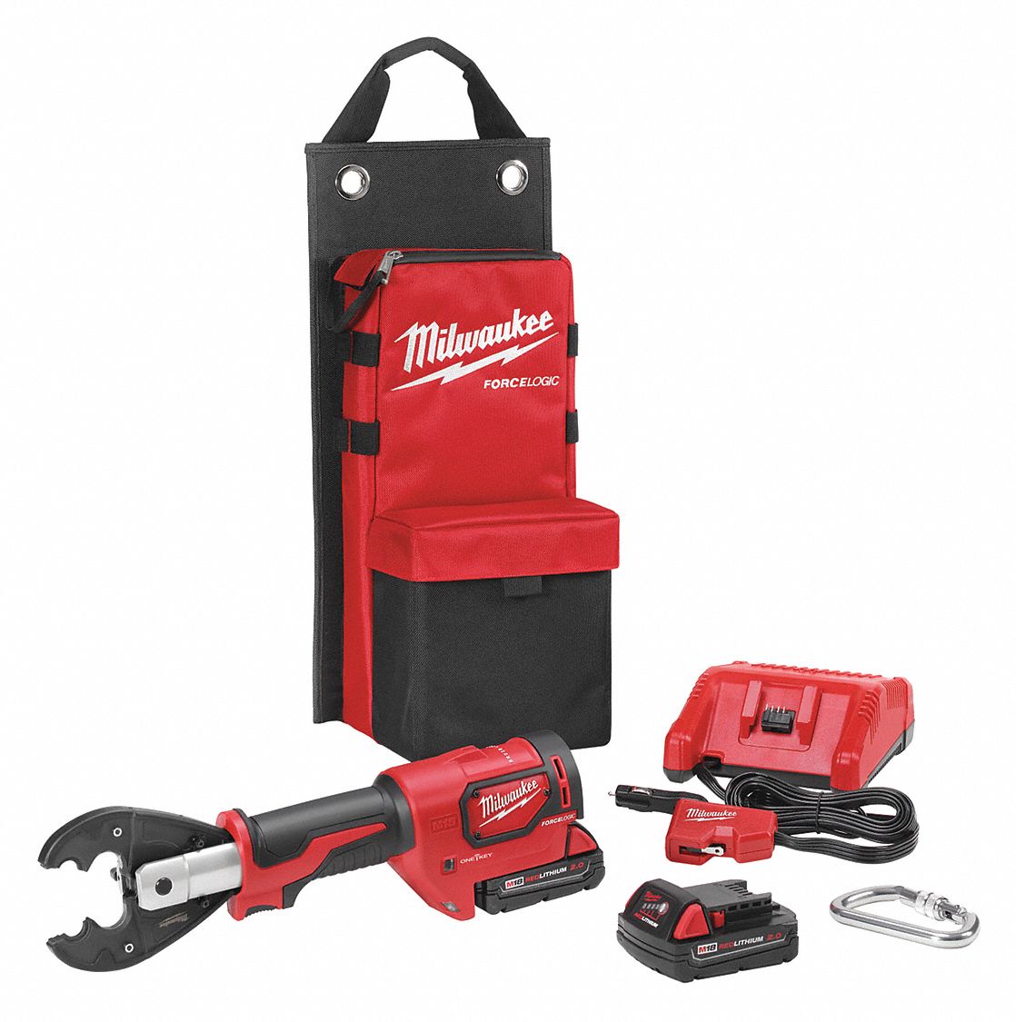 CRIMPER KIT, CORDLESS, 18V, 2 AH, DIE, 600/350 KCMIL, 8 AWG, SCISSOR, 6 TONS, BG/D3/W-TYPE