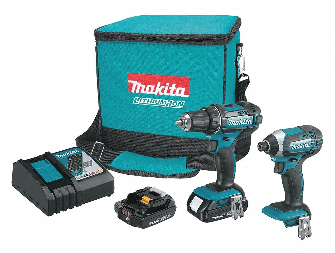 MAKITA 18V LXT, Cordless Combination Kit, 18V DC Voltage, Number of