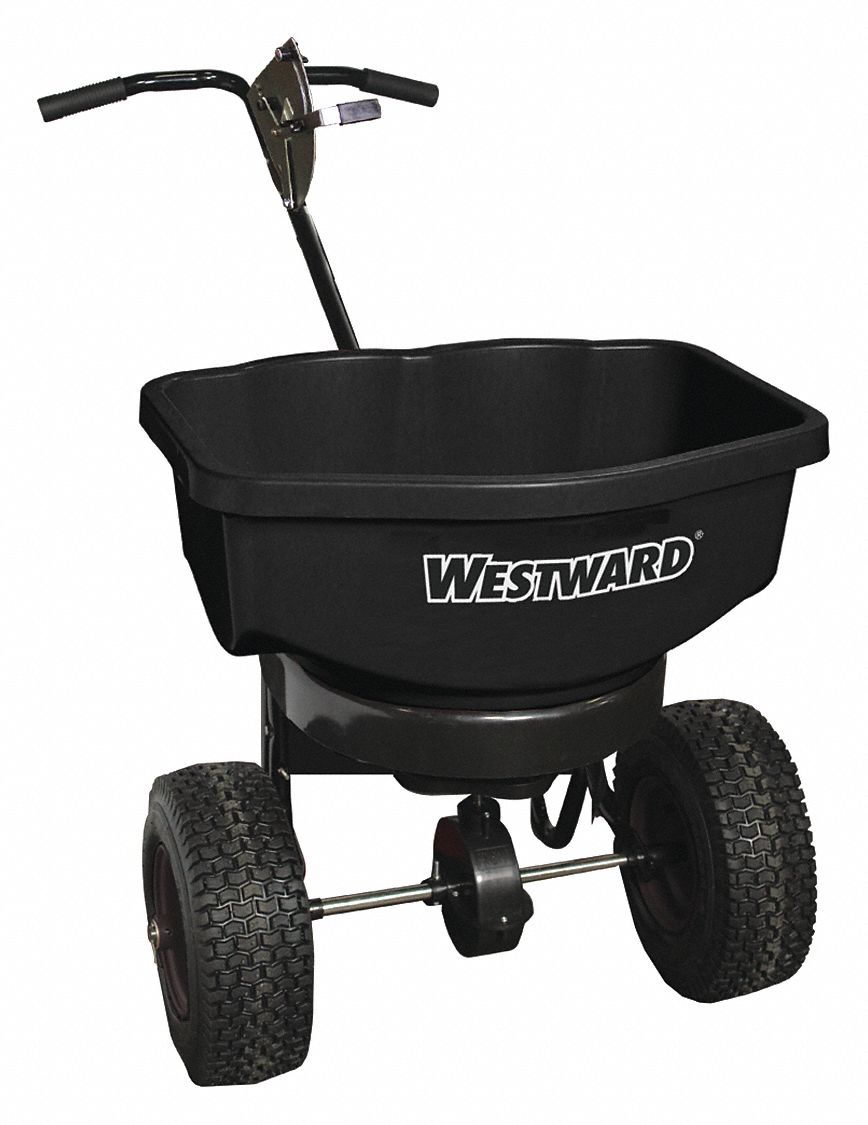 Broadcast Spreader: 100 lb Capacity, Pneumatic, Adj T, High Output, Variable Gate Control