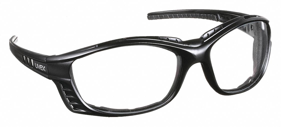 Safety Glasses: Clear Lens Color, Full-Frame, HydroShield® Anti-Fog, Black Frame Color