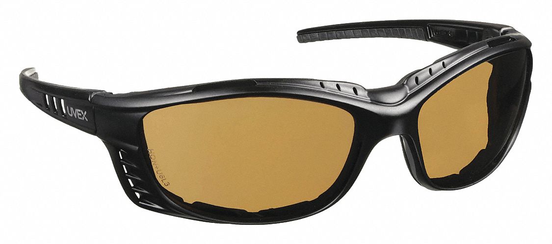 Safety Glasses: Espresso Lens Color, Full-Frame, Black Frame Color, Livewire(TM) Series