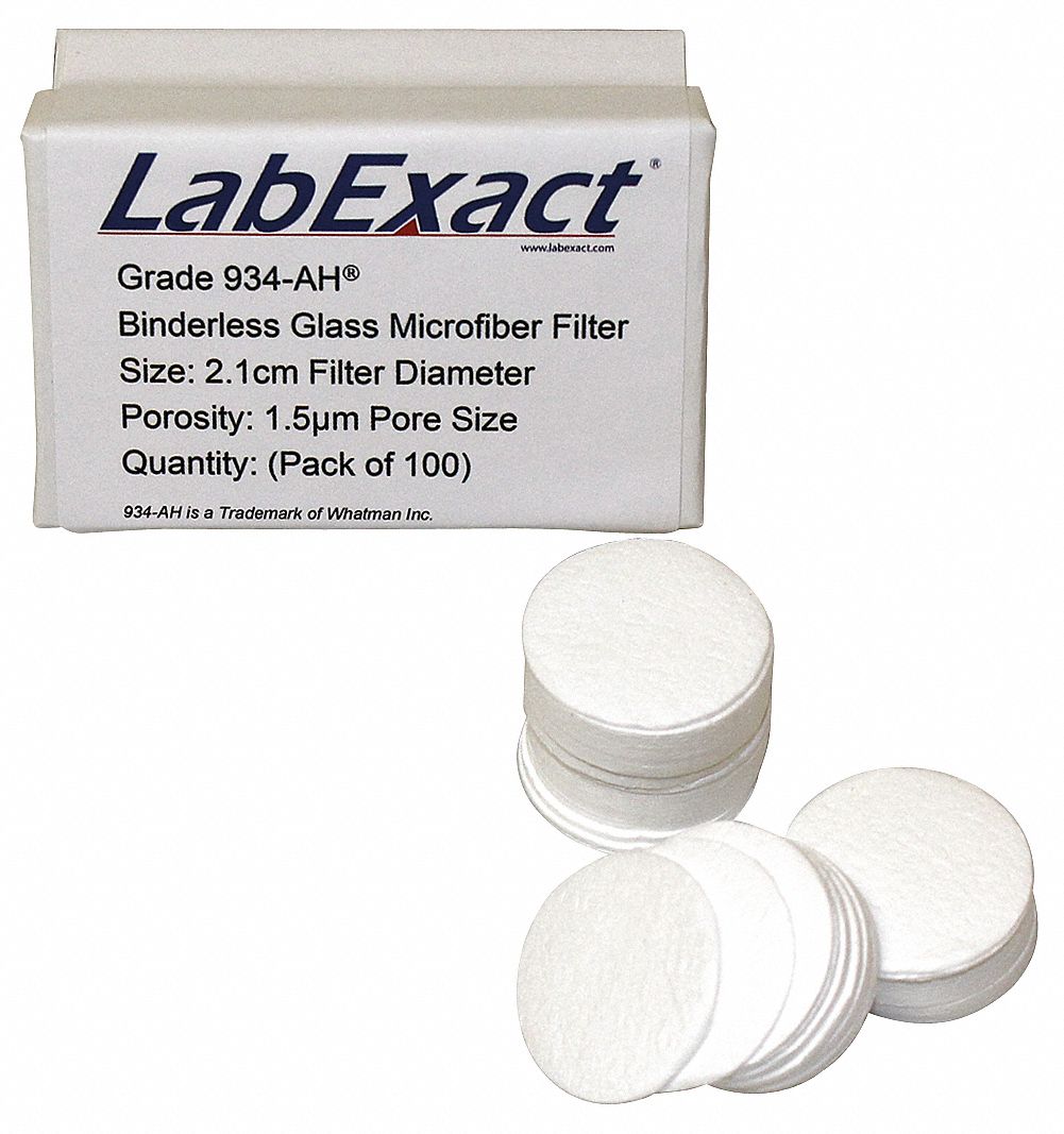 Glass Microfiber Filter: 934-AH, 2.1 cm Dia, 0.43 mm Thick, 1.5 um Pore Size
