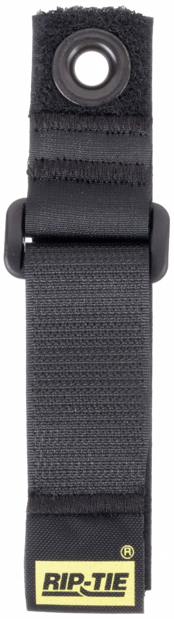 HOOK-AND-LOOP CINCH STRAP, 10 IN L, 2.50 IN, 1 IN W, 90 LB TENSILE STRENGTH, BLACK, 2 PK
