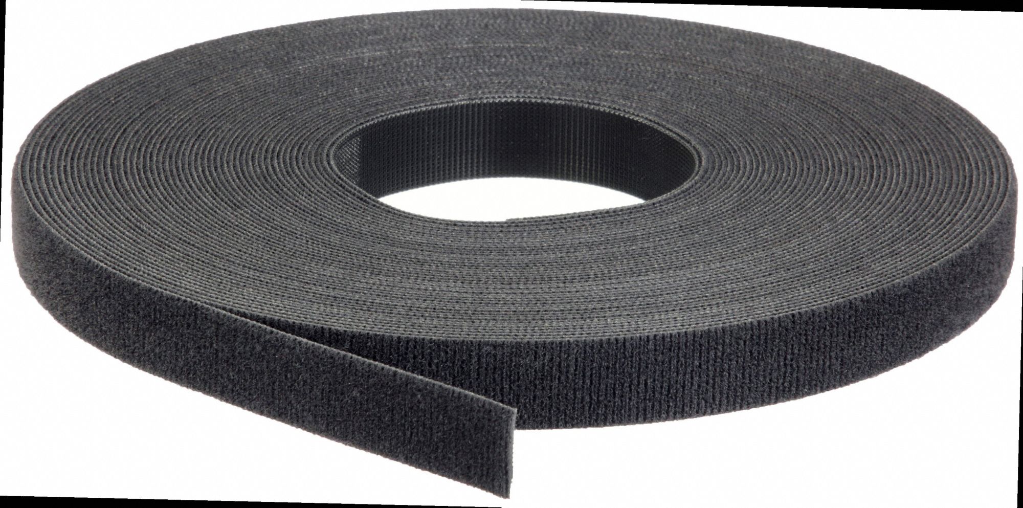 HOOK-AND-LOOP CABLE TIE ROLL, 75 FT L, 0.75 IN W, 50 LB TENSILE STRENGTH, BLACK