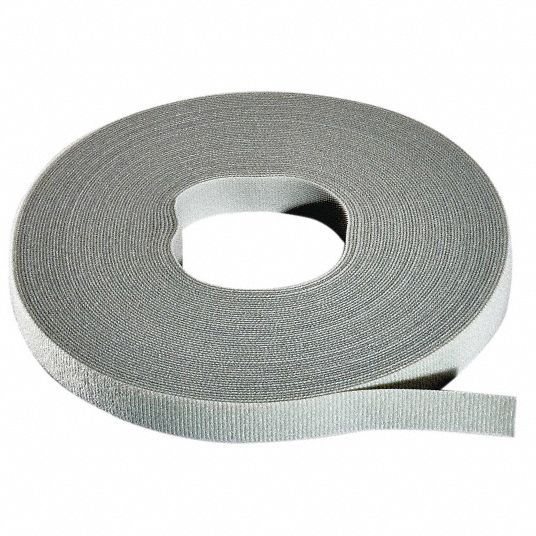 Rip-Tie W-15-1RL-GY Hook-and-Loop Cable Tie Roll, 15 ft, Gray