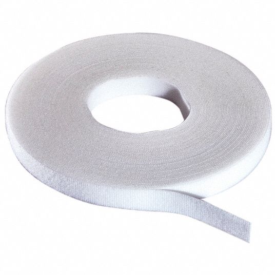 Rip-Tie W-75-QRL-W Hook-and-Loop Cable Tie Roll, 75 ft, White