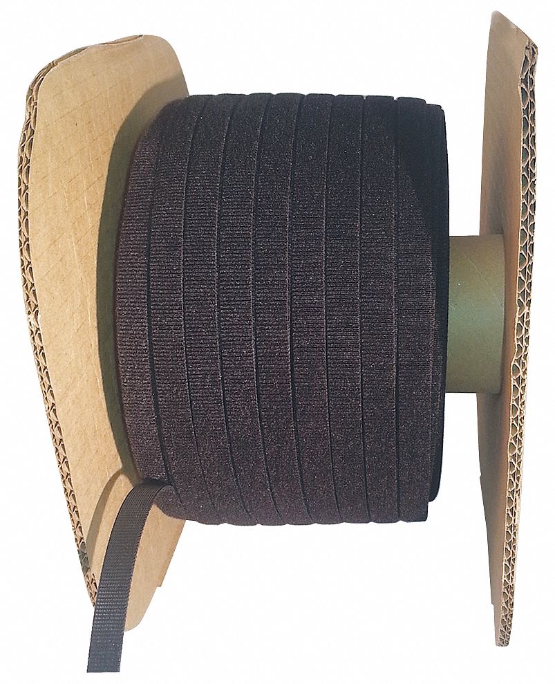 Hook-and-Loop Cable Tie Roll: 600 ft Lg, 0.5 in Wd, 50 lb Tensile Strength, Blue