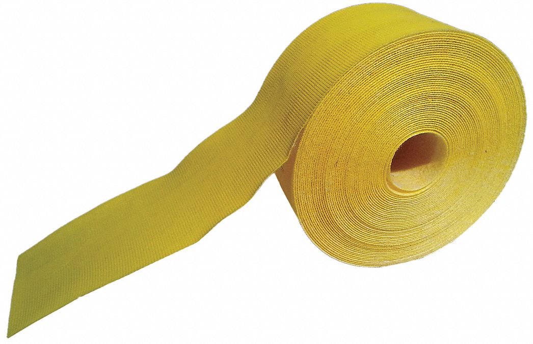 Hook-and-Loop Cable Tie Roll: 30 ft Lg, 2 in Wd, 70 lb Tensile Strength, Yellow, Polyester