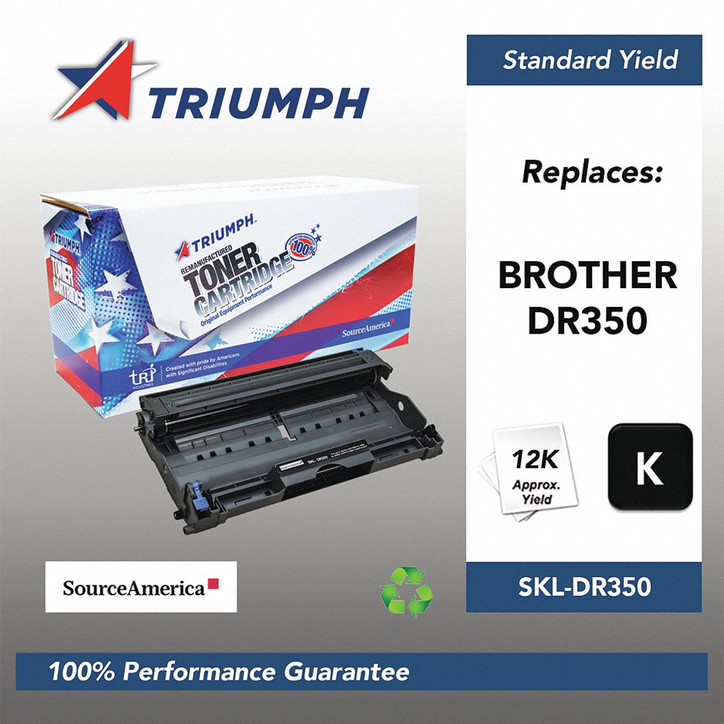 Printer Drum: Remanufactured, Compatible Printer Series DCP/HL/MFC, 12, 000 Page Yield - Max, Black