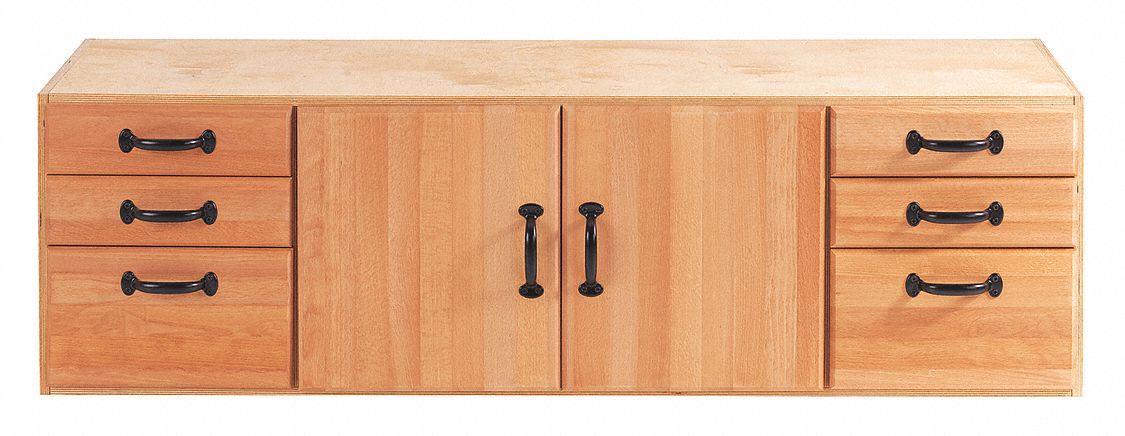 Storage Cabinet: Rectangular, 16 in Ht, 54 in Wd, 23 in Dp, Beige