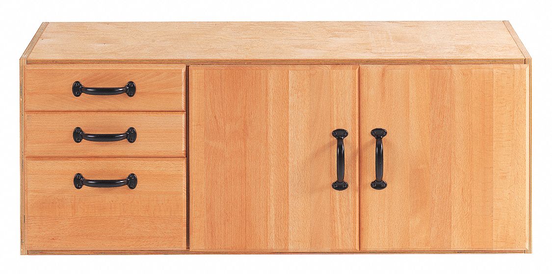Storage Cabinet: Rectangular, 16 in Ht, 40 in Wd, 23 in Dp, Beige