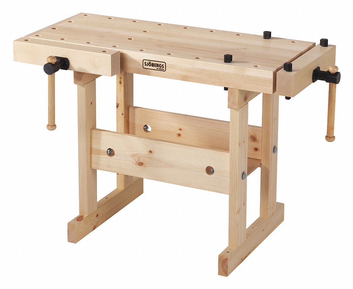 Workbench: 100 lb Load Capacity, 39 in Wd, 19 in Dp, 25 in Ht, Birch