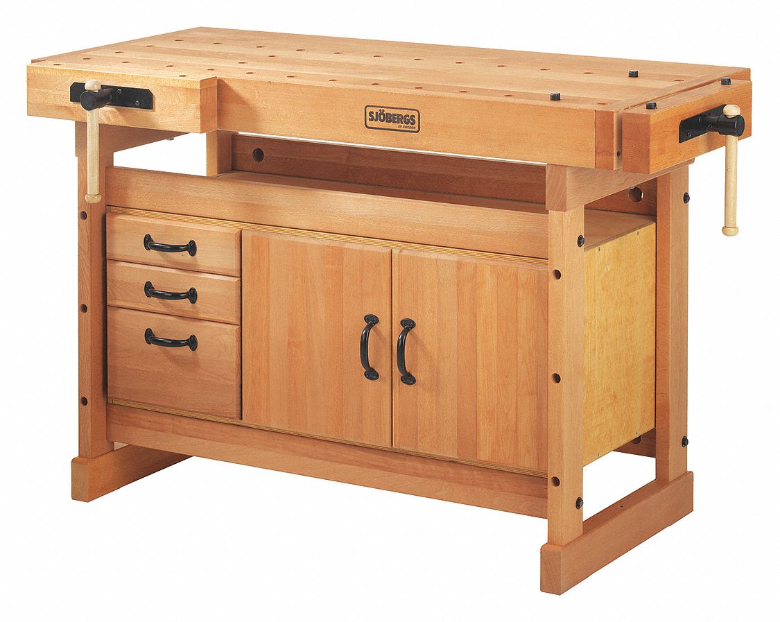 Workbench: 350 lb Load Capacity, 73 in Wd, 27 in Dp, 35 in Ht, Birch