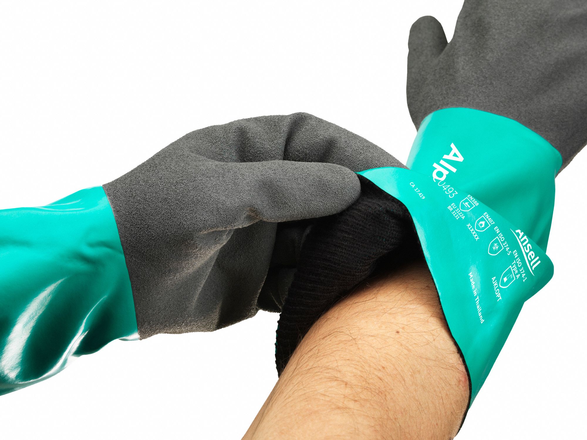 ANSELL Chemical Resistant Gloves, 9, Glove Materials Nitrile, 1 PR