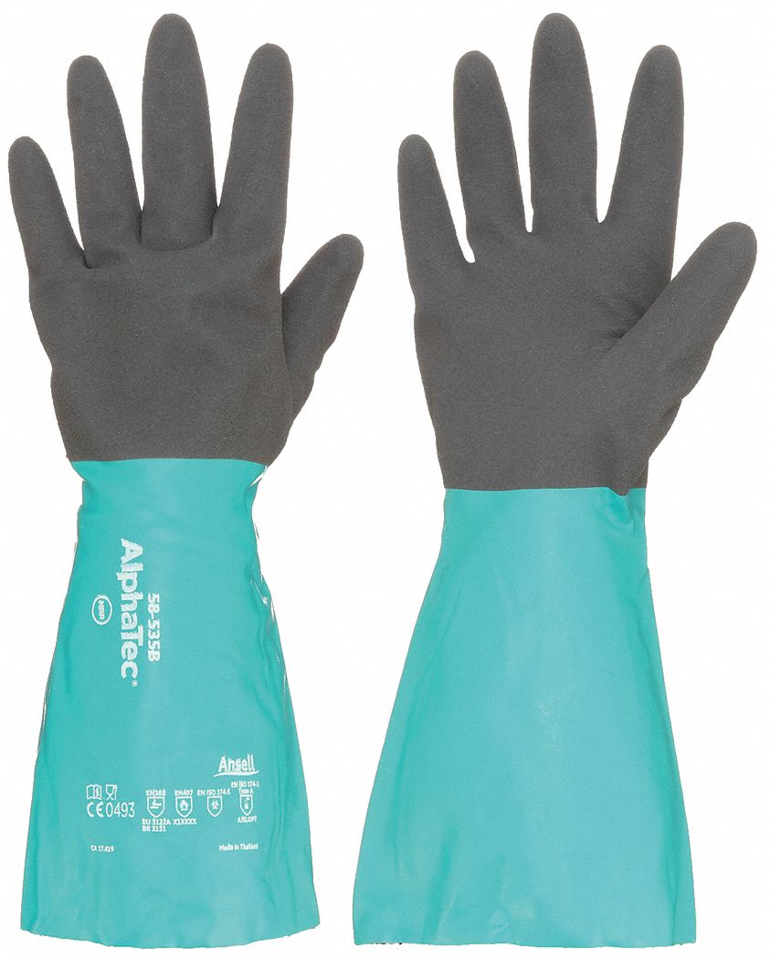 13 mil Glove Thick, 13 1/4 in Glove Lg, Chemical Resistant Gloves ...