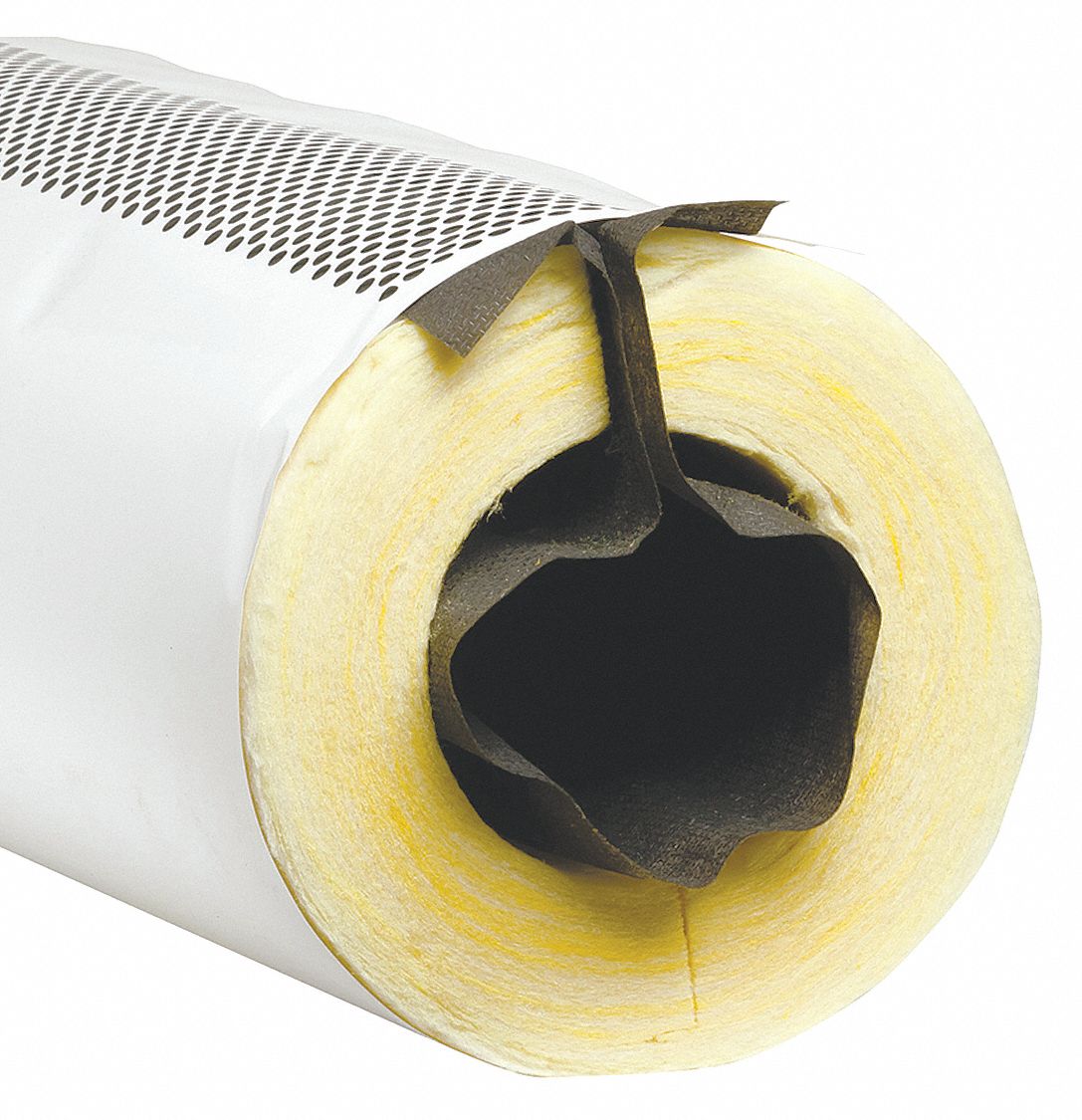 PIPE INSULATION: TUBE, FIBERGLASS, SLIT WITH ADHESIVE AND FLAP, ½ IN THICK, 3 FT LG