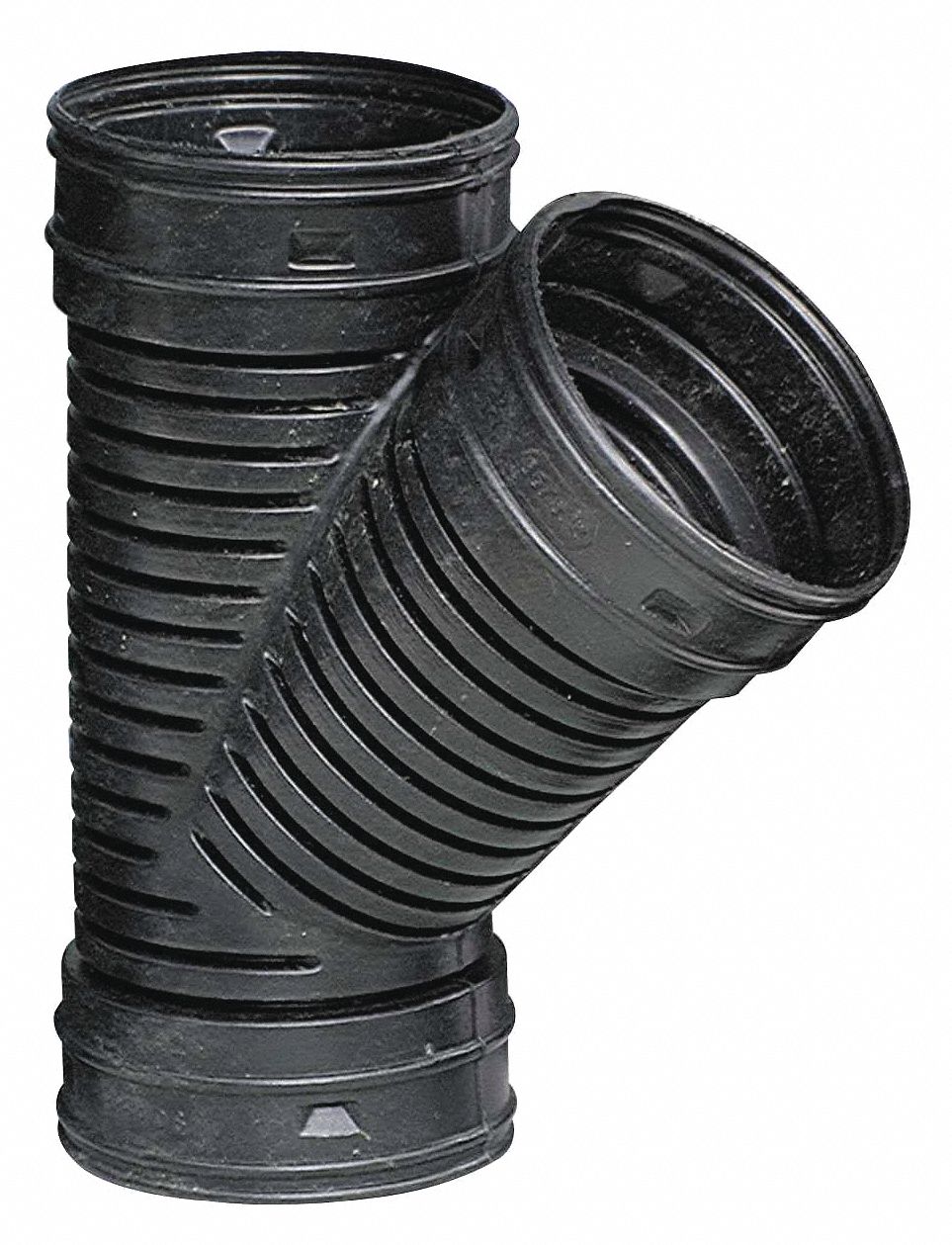 Wye: 4 in x 4 in x 4 in Fitting Pipe Size, Single, Snap Lock, 10 in Overall Lg, Schedule 80, Black