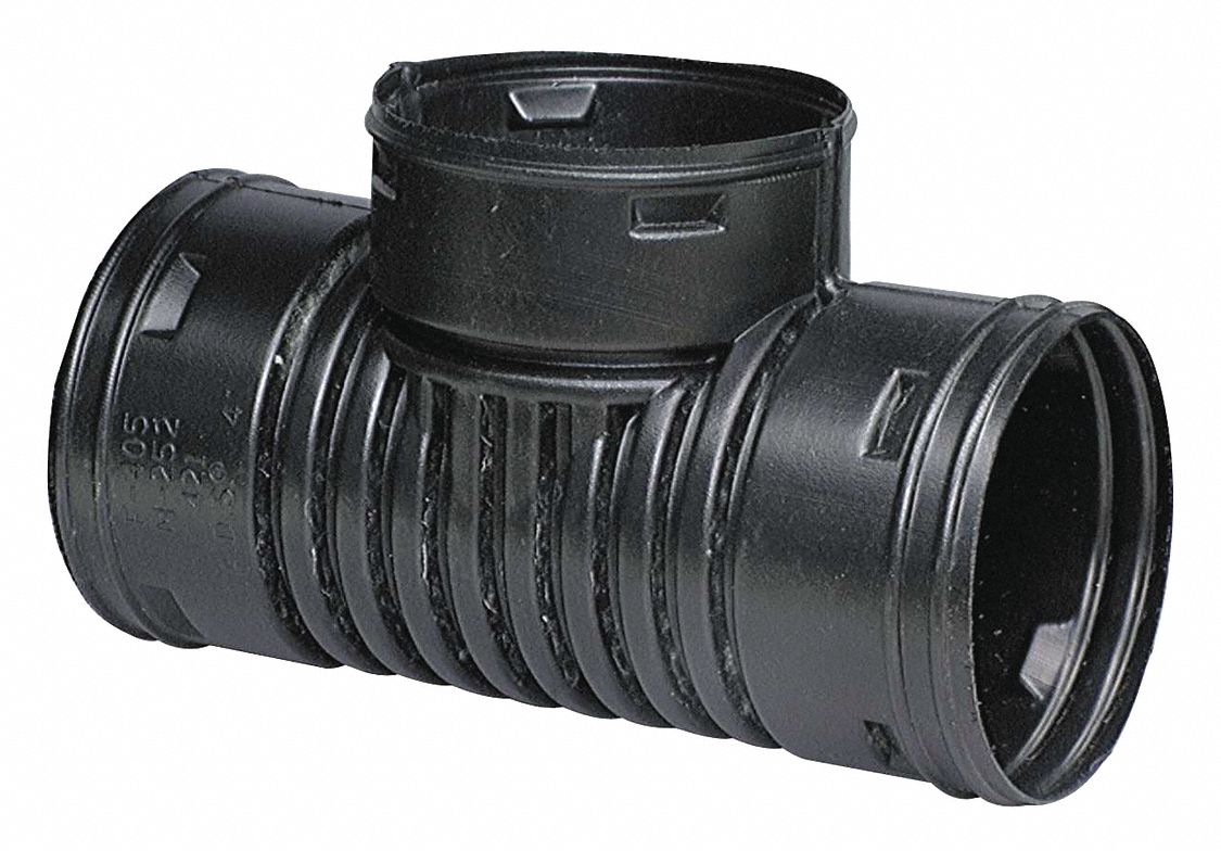 ADVANCED DRAINAGE SYSTEMS 18 inL Corrugated Drain Tee, 6 in Pipe Dia