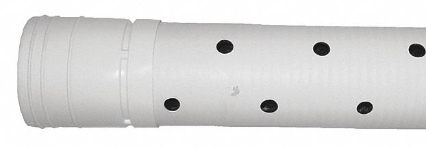 Drainage Pipe: HDPE, 4 in Nominal Pipe Size, 10 ft Overall Lg, Triple, 2-Hole Perforated