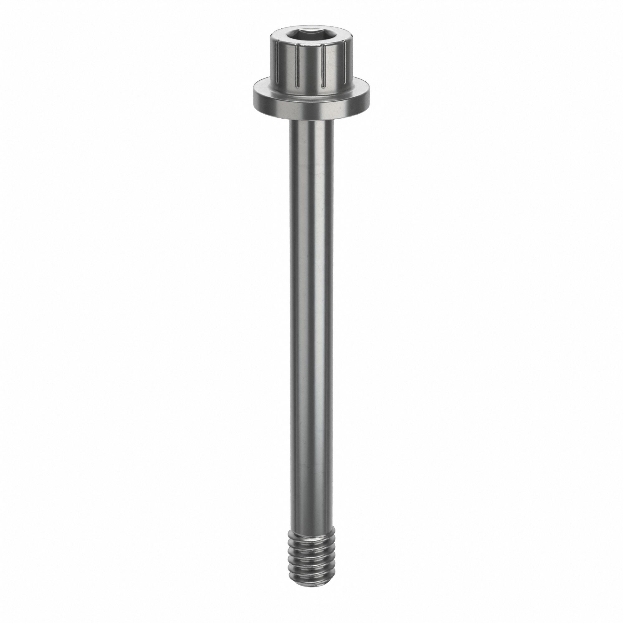 Socket Head Cap Screw: #8-32 Thread Size, 1 11/16 in Lg, Flanged Std, Plain, Stainless Steel, 630