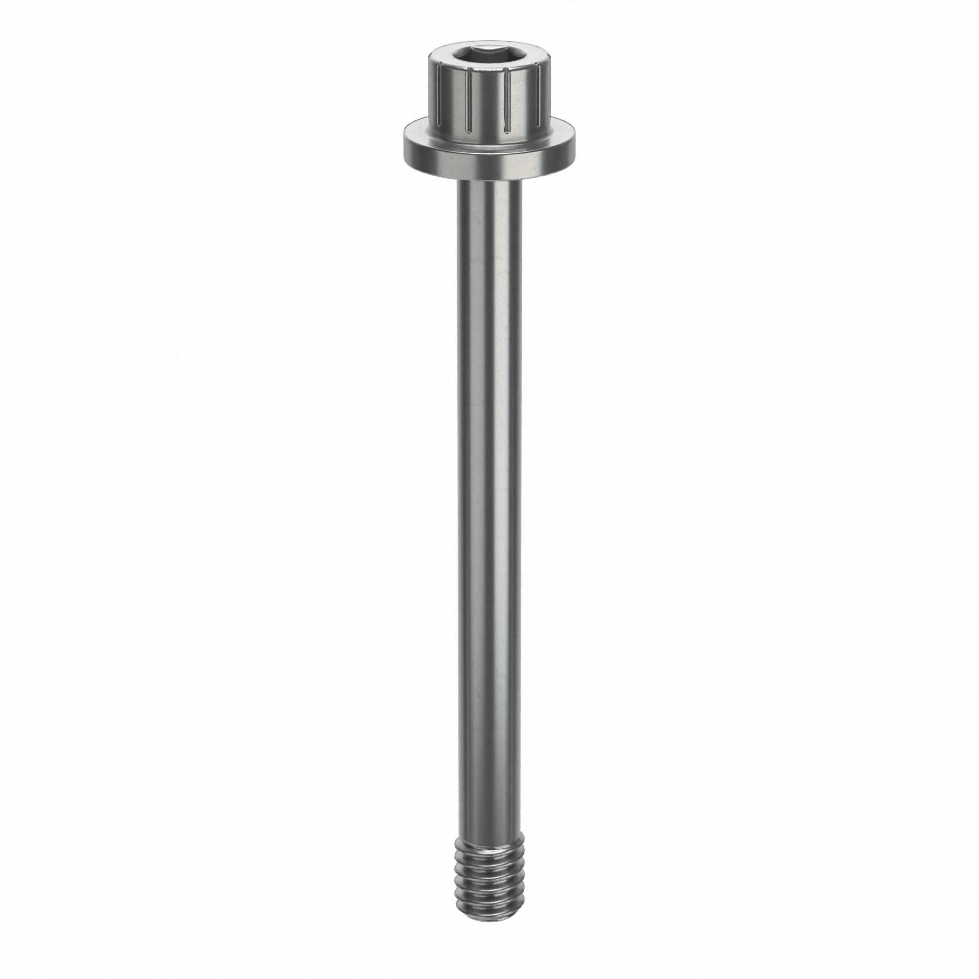Socket Head Cap Screw: #8-32 Thread Size, 1 13/16 in Lg, Flanged Std, Plain, Stainless Steel, 630