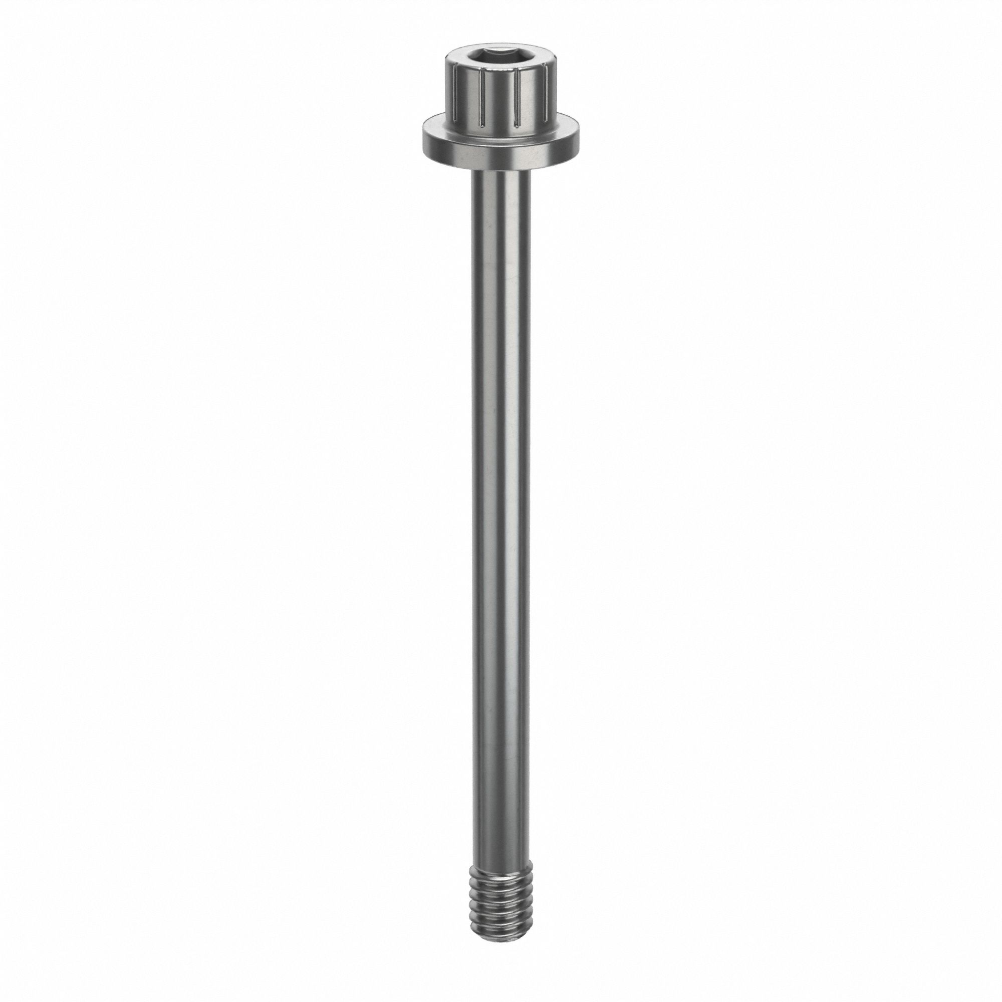 Socket Head Cap Screw: #8-32 Thread Size, 2 1/16 in Lg, Flanged Std, Plain, Stainless Steel, 630