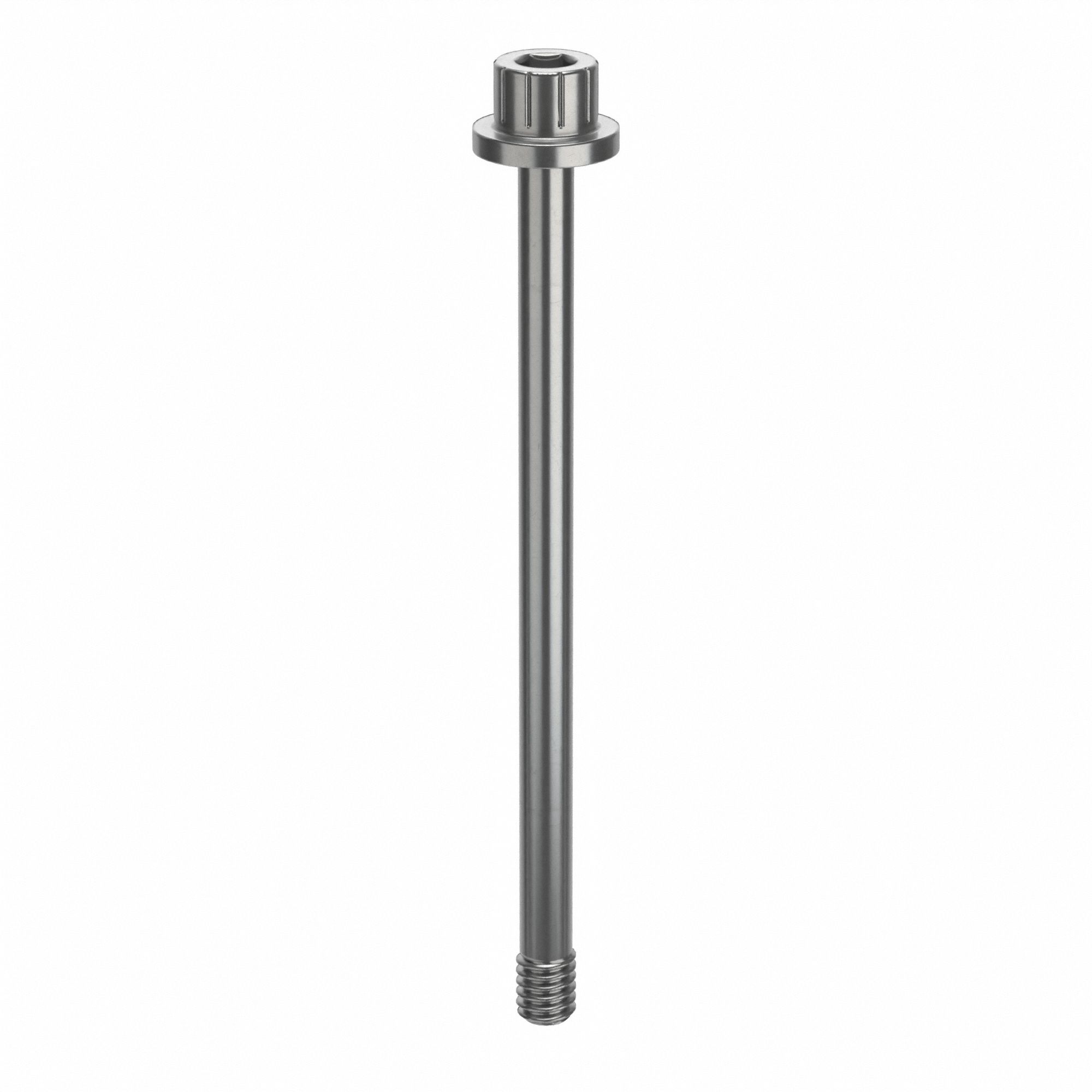 Socket Head Cap Screw: #8-32 Thread Size, 2 7/16 in Lg, Flanged Std, Plain, Stainless Steel, 630