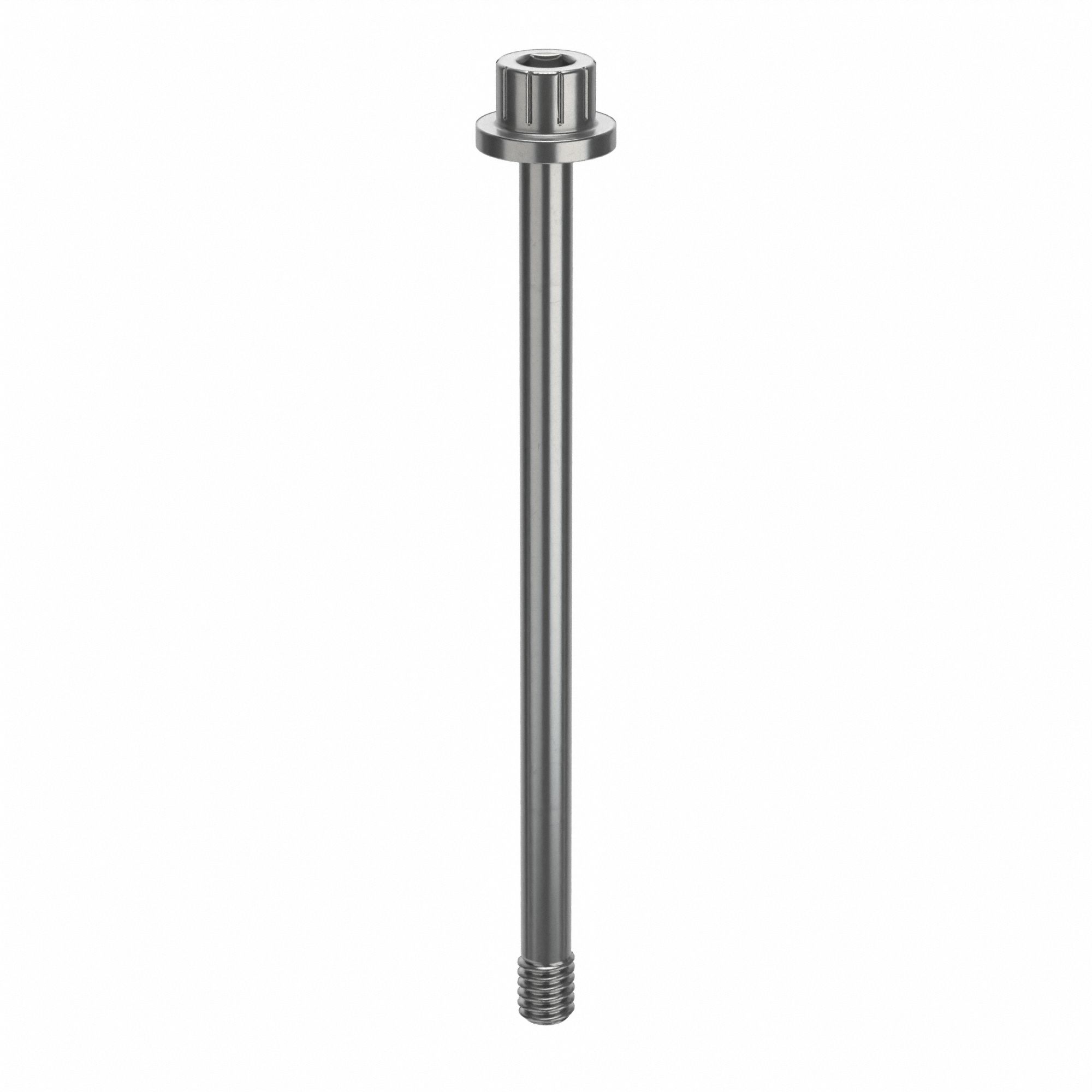 Socket Head Cap Screw: #8-32 Thread Size, 2 9/16 in Lg, Flanged Std, Plain, Stainless Steel, 630