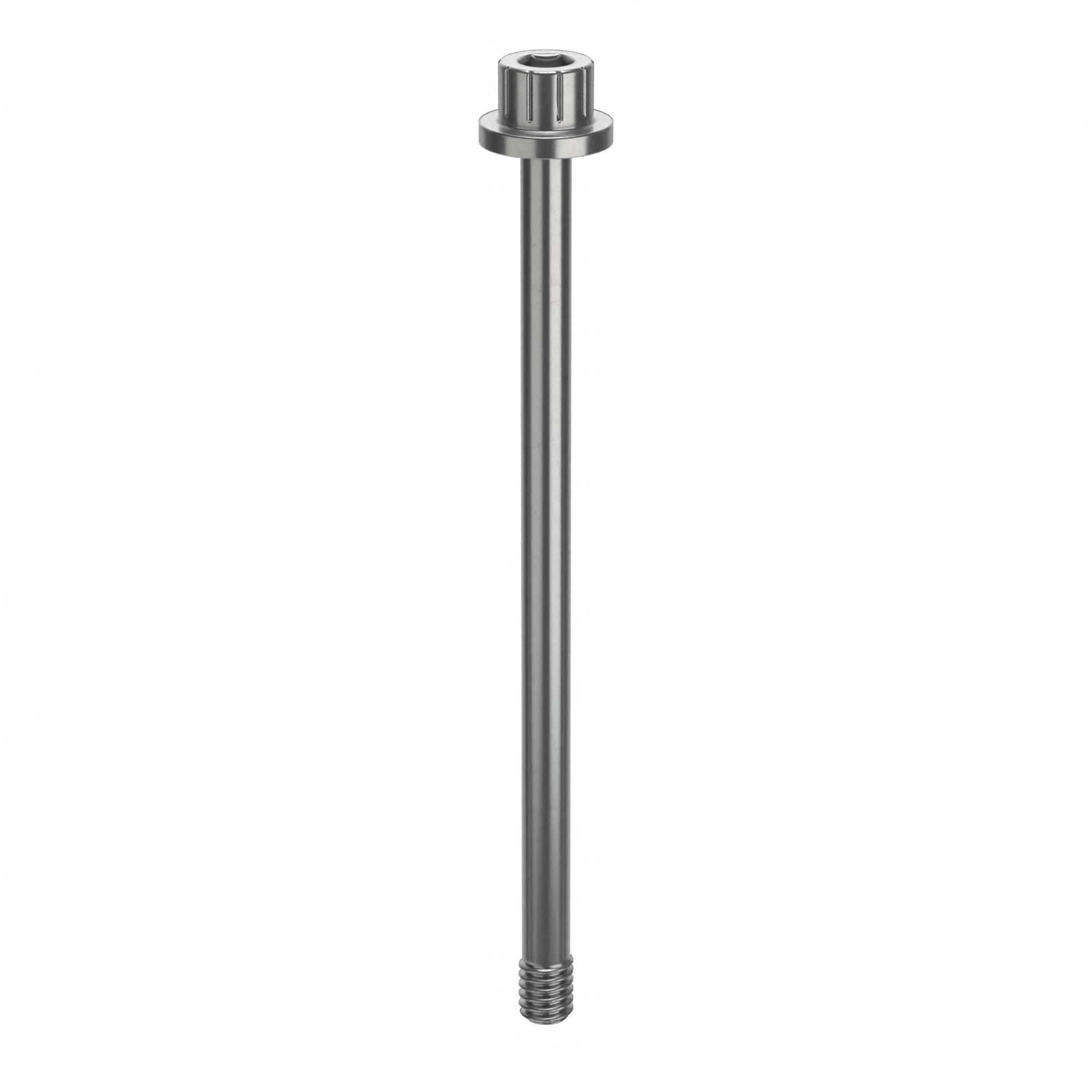 Socket Head Cap Screw: #8-32 Thread Size, 2 11/16 in Lg, Flanged Std, Plain, Stainless Steel, 630