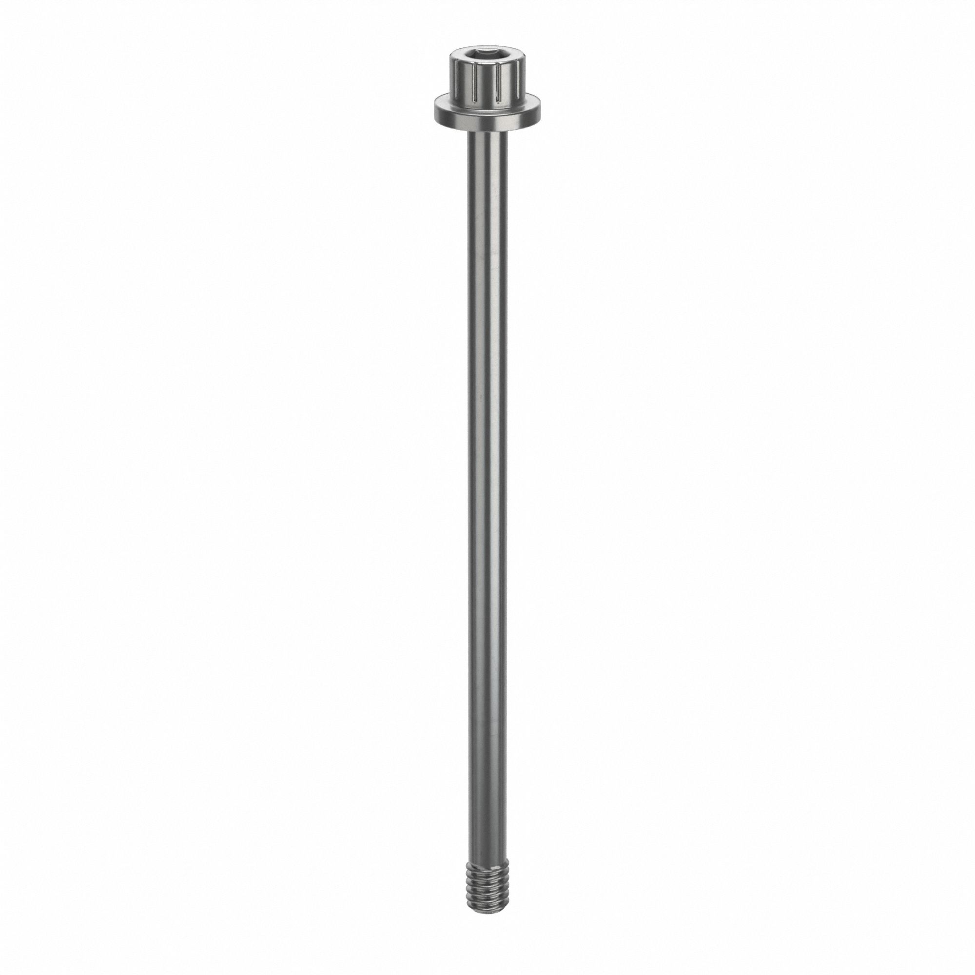 Socket Head Cap Screw: #8-32 Thread Size, 3 1/16 in Lg, Flanged Std, Plain, Stainless Steel, 630