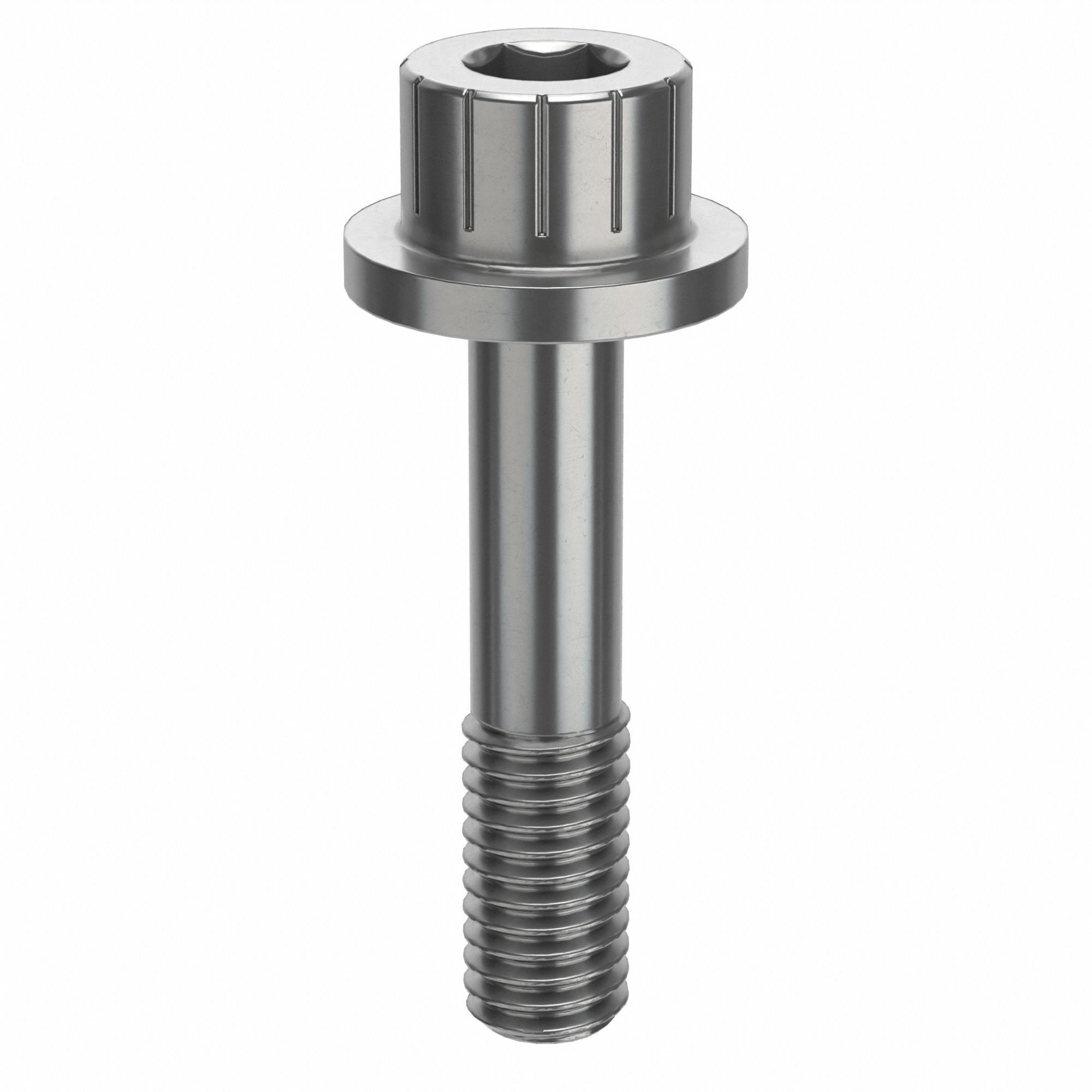 Socket Head Cap Screw: #10-32 Thread Size, 7/8 in Lg, Flanged Std, Plain, Stainless Steel, 630