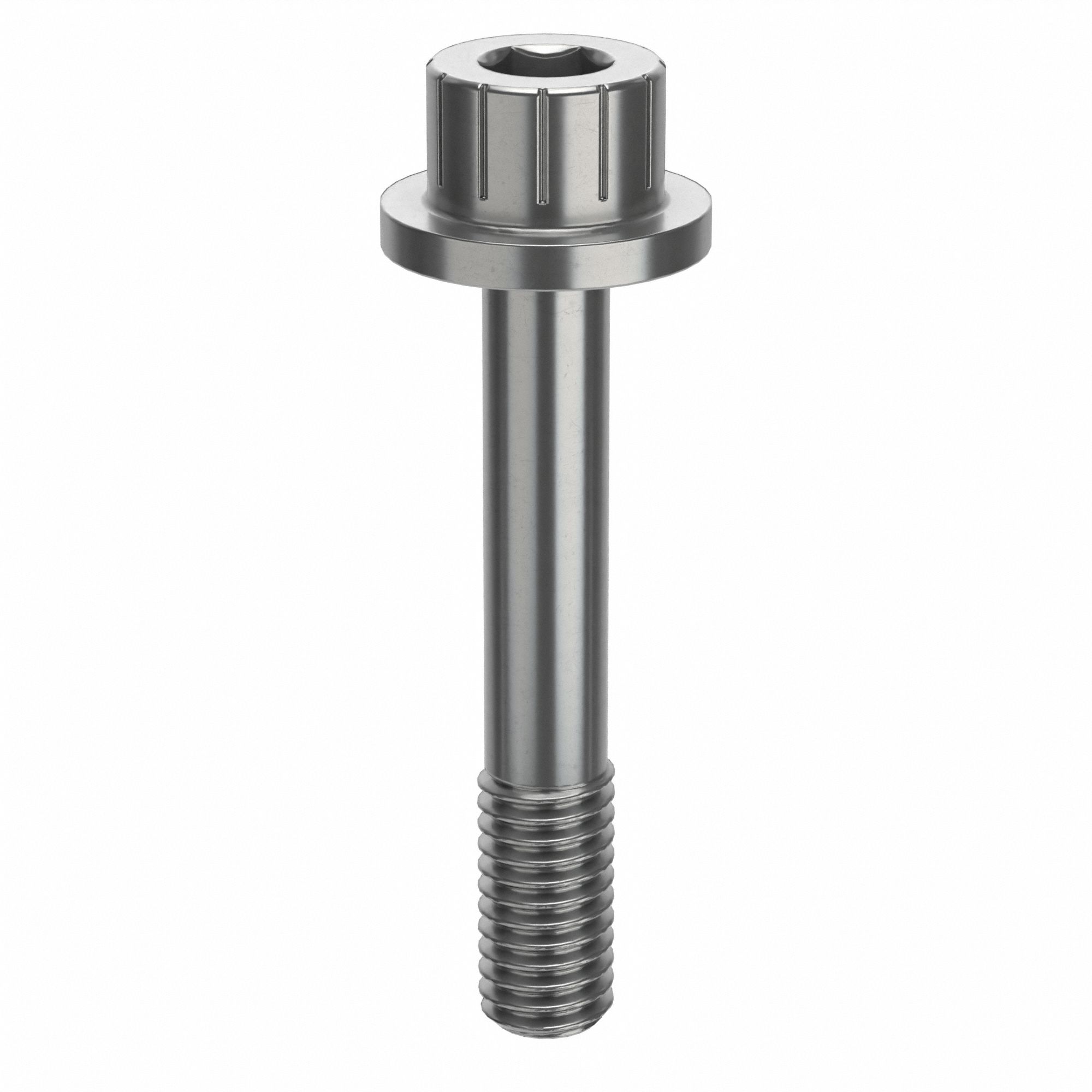 Socket Head Cap Screw: #10-32 Thread Size, 1 1/8 in Lg, Flanged Std, Plain, Stainless Steel, 630