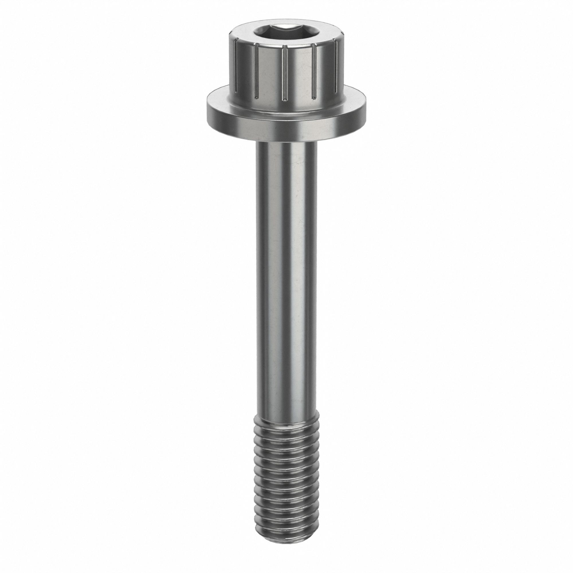 Socket Head Cap Screw: #10-32 Thread Size, 1 1/4 in Lg, Flanged Std, Plain, Stainless Steel, 630