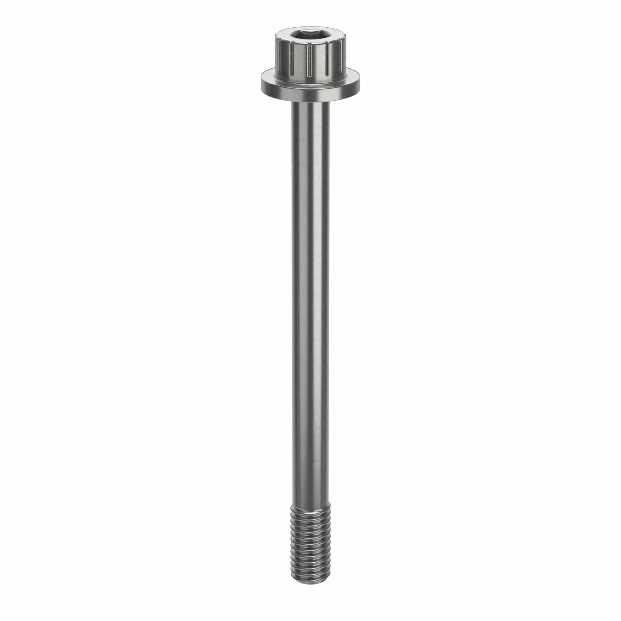Socket Head Cap Screw: #10-32 Thread Size, 2 3/8 in Lg, Flanged Std, Plain, Stainless Steel, 630