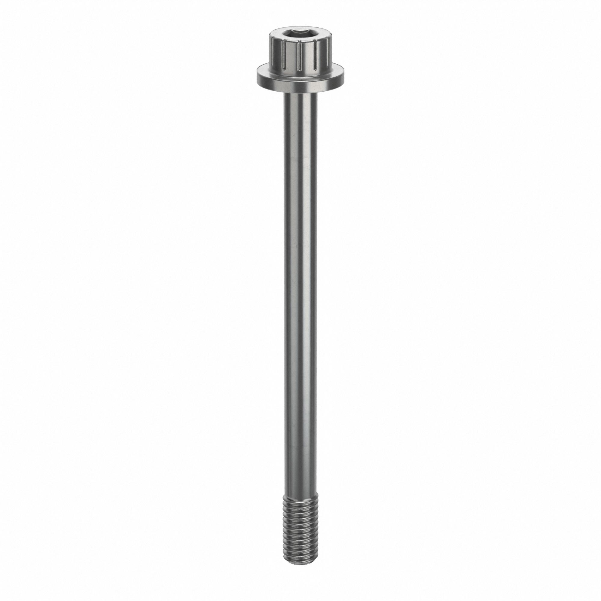 Socket Head Cap Screw: #10-32 Thread Size, 2 5/8 in Lg, Flanged Std, Plain, Stainless Steel, 630