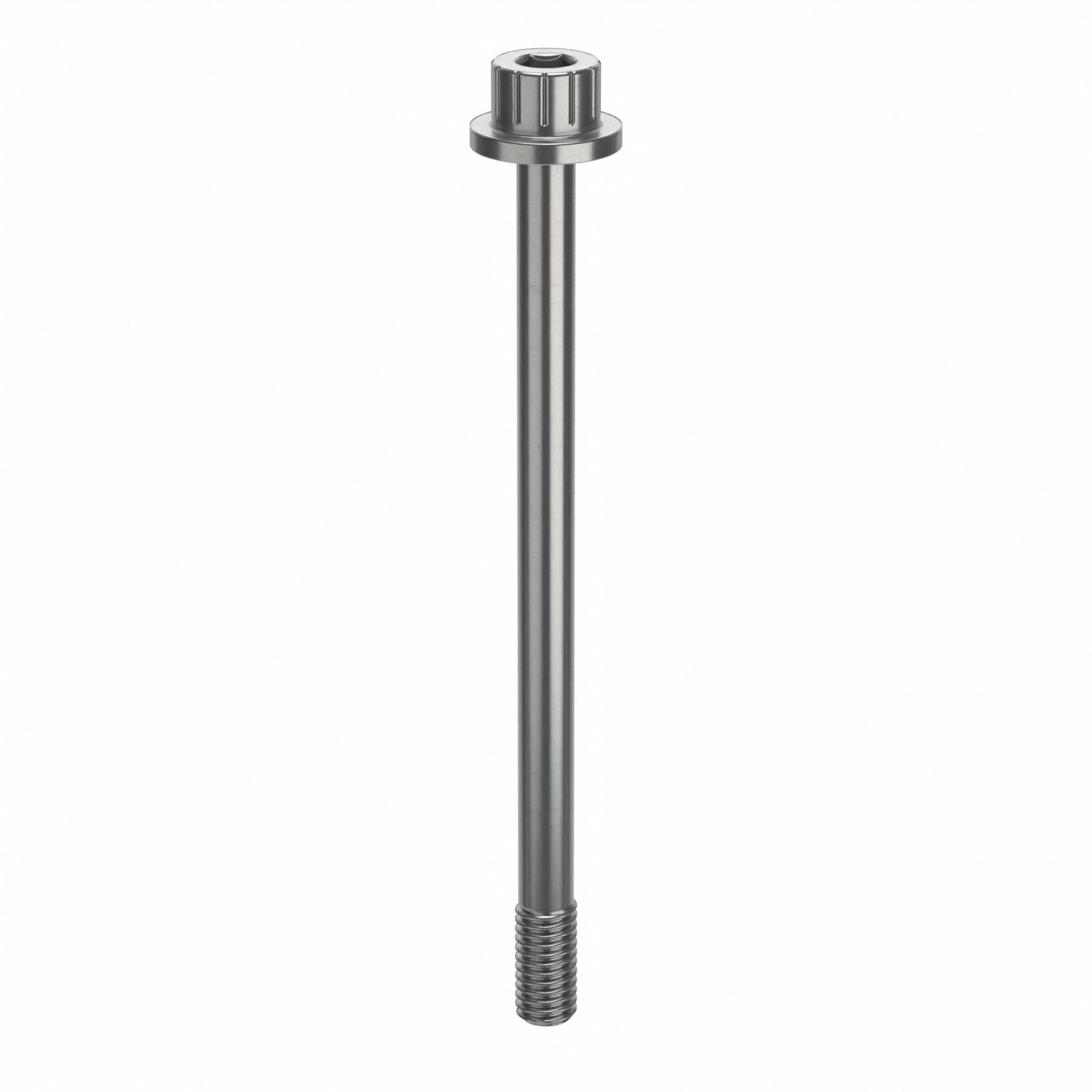 Socket Head Cap Screw: #10-32 Thread Size, 2 3/4 in Lg, Flanged Std, Plain, Stainless Steel, 630